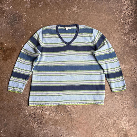 Blue & Green Striped Tommy Hilfiger Sweater - 3XL