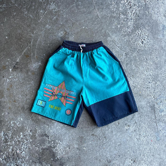 Navy & Teal ‘Warbler’ 100% Cotton Shorts