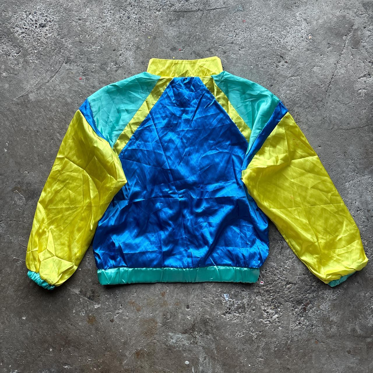 80s blue, yellow and green track jacket