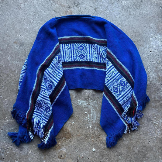 Made in Peru blue poncho