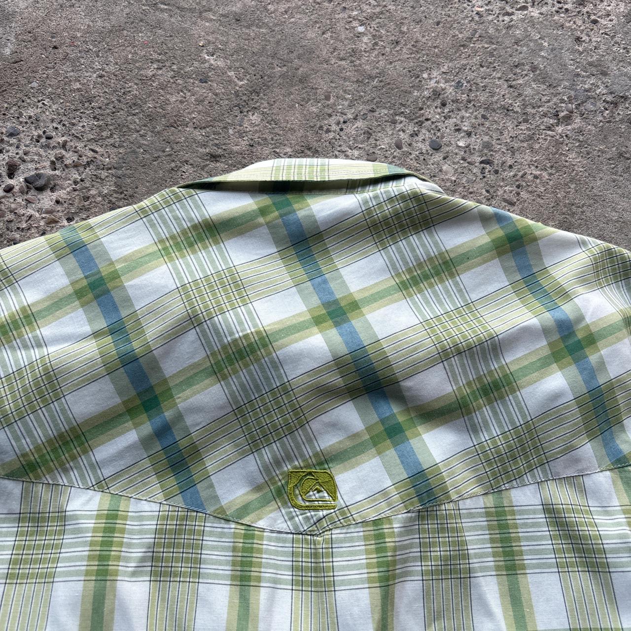 00s Green Quiksilver chequered shirt - S