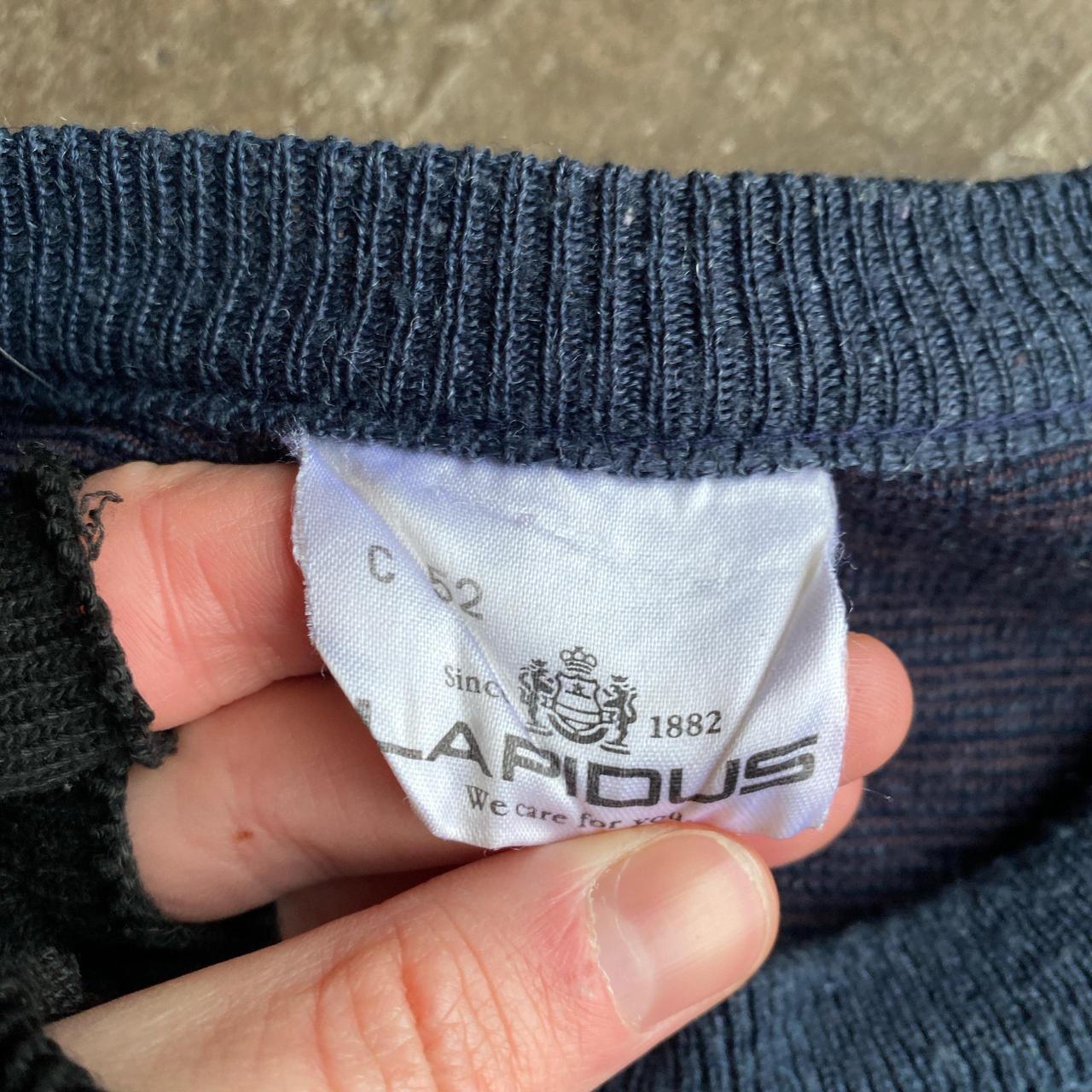 Vintage Blue Abstract Pattern Knitted Sweater - M