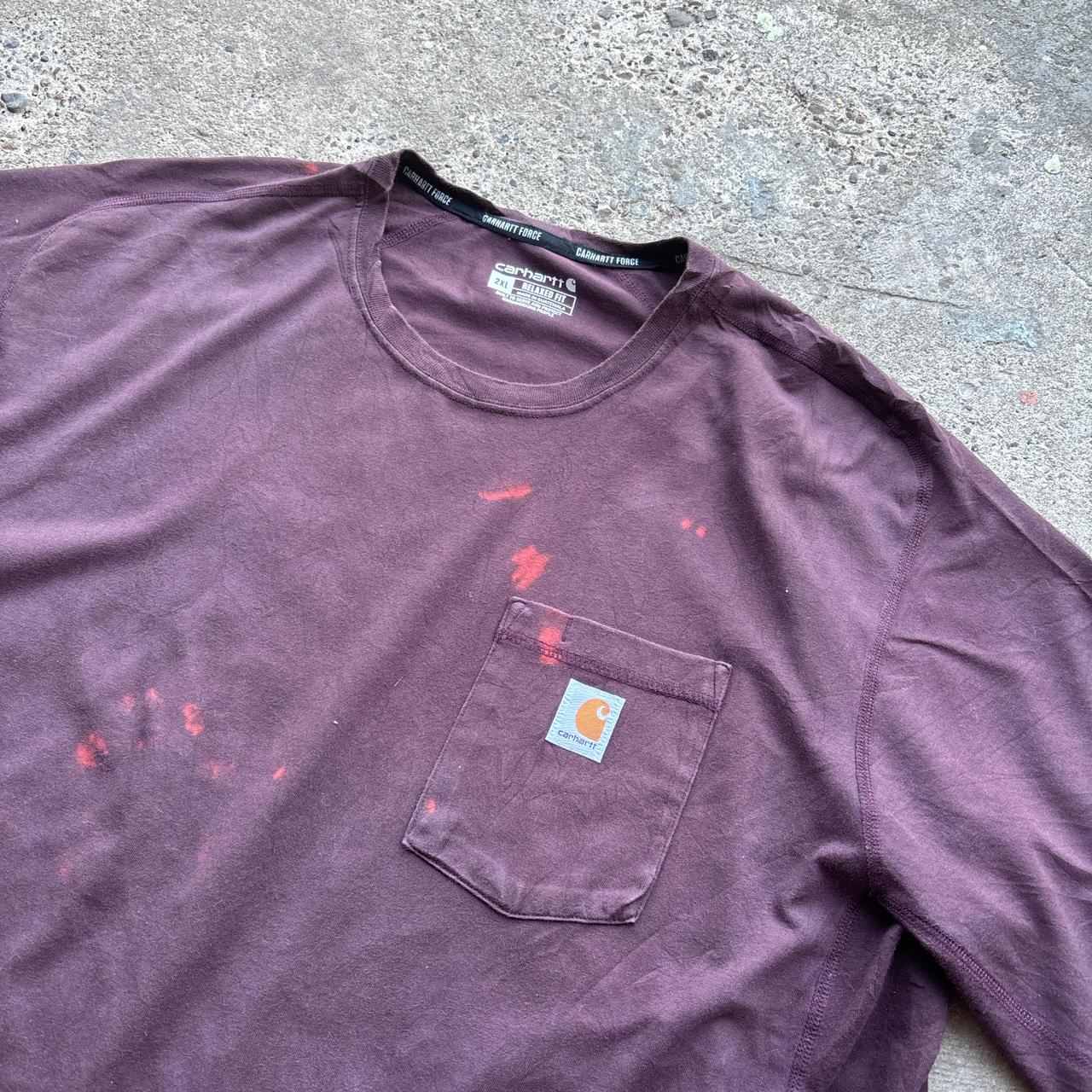 Burgundy Carhartt pocket tee