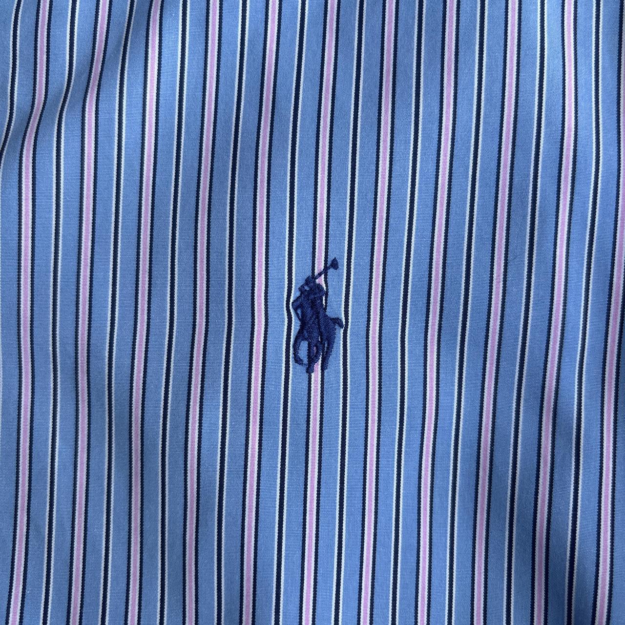 Blue & Pink Striped Ralph Lauren Shirt - L