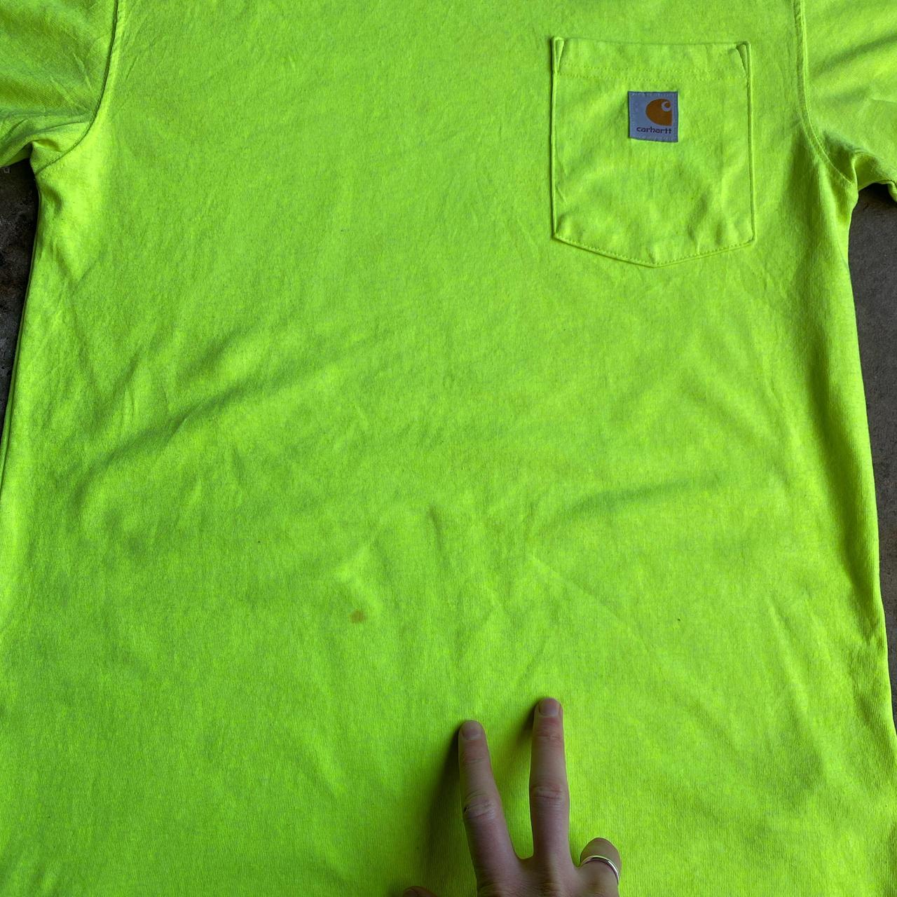 Neon Yellow Carhartt Pocket T-Shirt - S