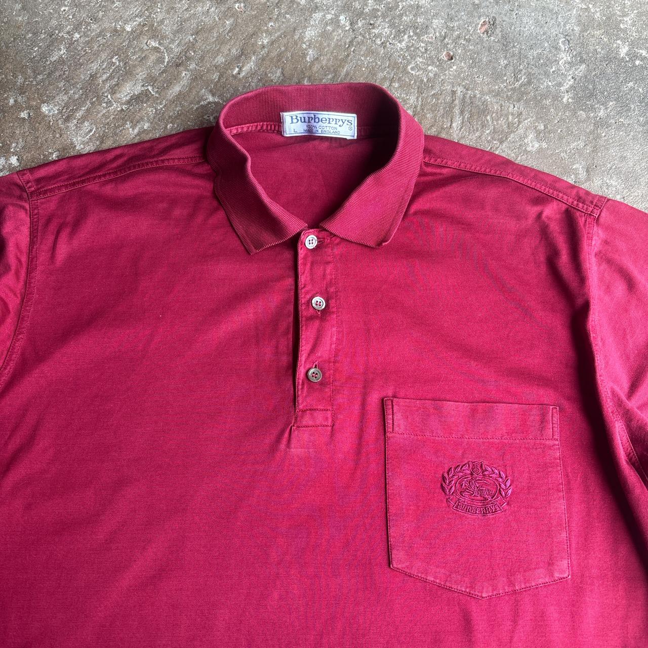 Vintage Burgundy Burberry Polo Shirt - L