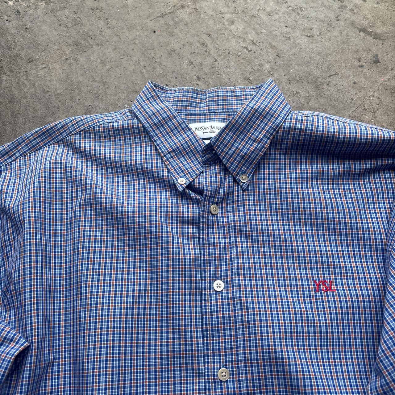 Blue and orange Yves Saint Laurent (YSL) shirt - XL