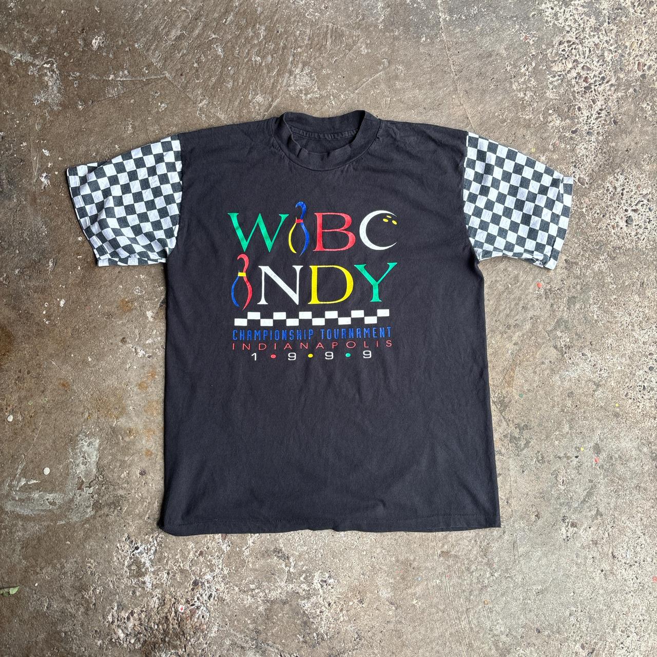 Black Vintage Bowling Single Stitch T-Shirt WIBC Indianapolis 1999 Championship