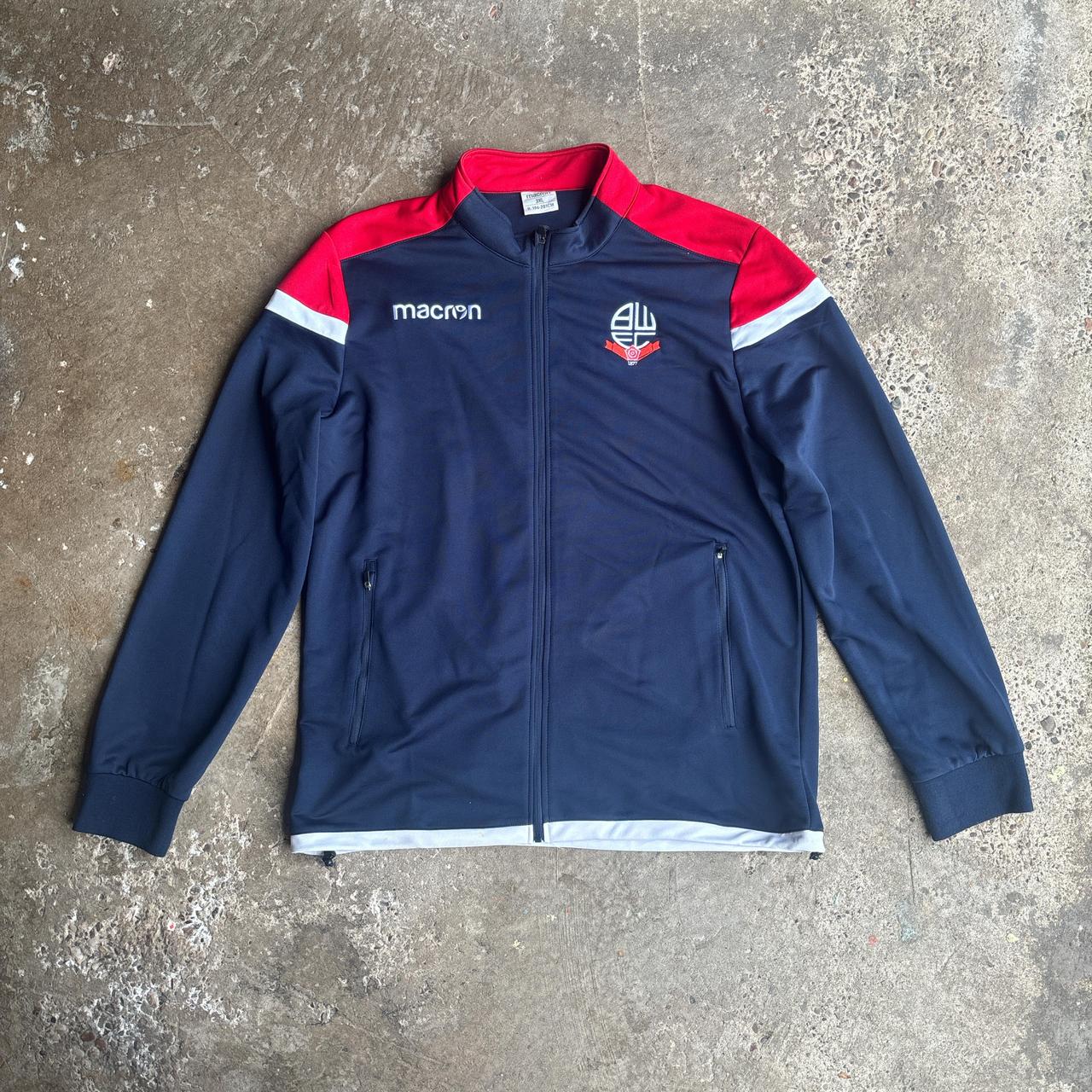 Navy Bolton Wanderers 2018-19 Full-Zip Tracksuit Top