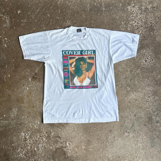 Graphic White ‘Cover Girl’ T-Shirt - L