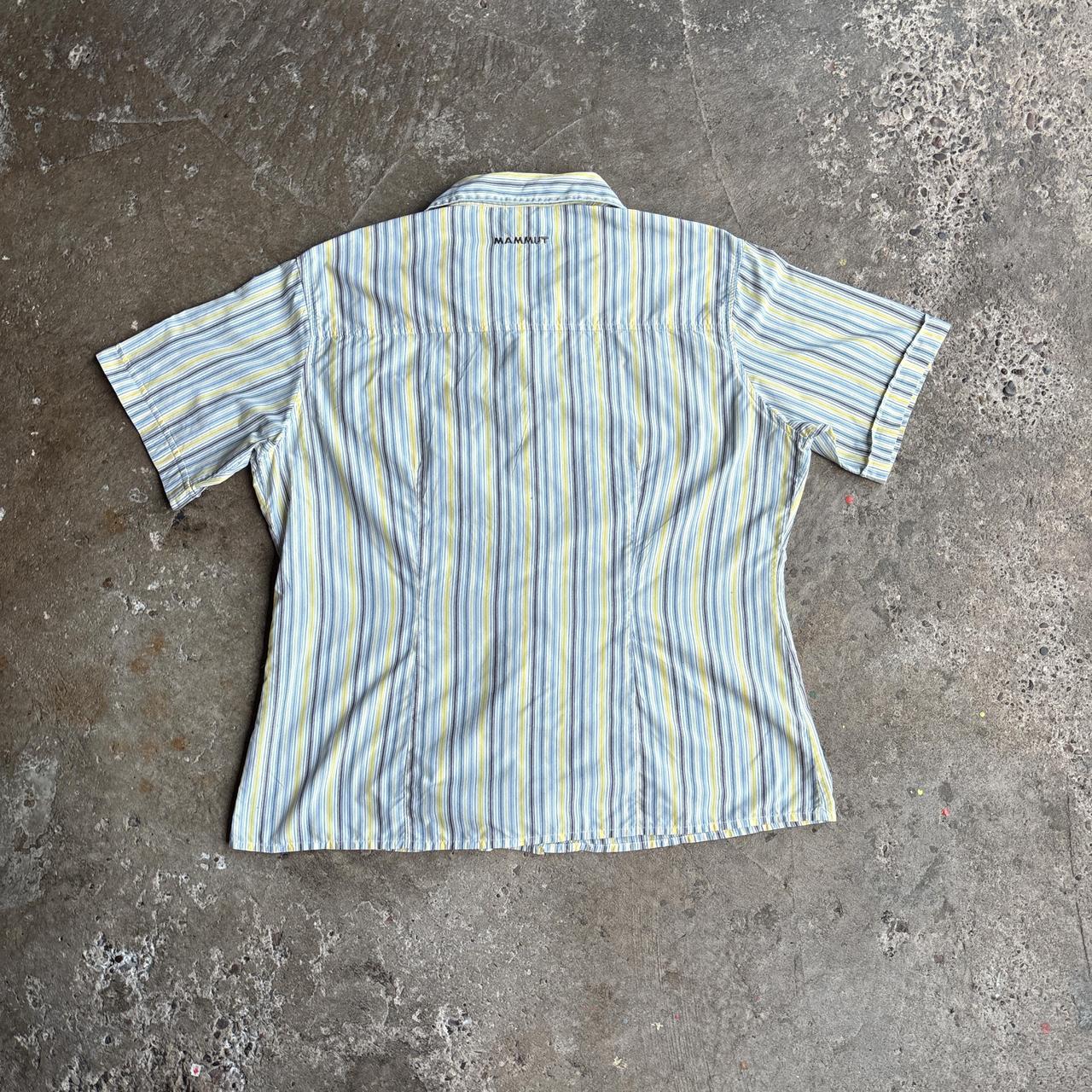 White Striped Mammut Short-Sleeve Shirt