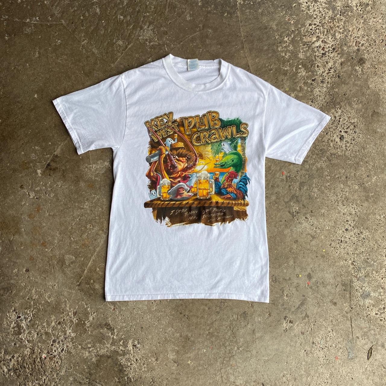 White Graphic Bar T-Shirt - S