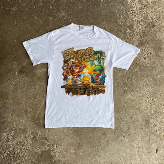 White Graphic Bar T-Shirt - S