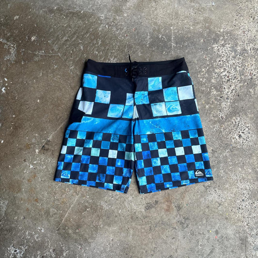 Blue Checkered Quiksilver Board Shorts