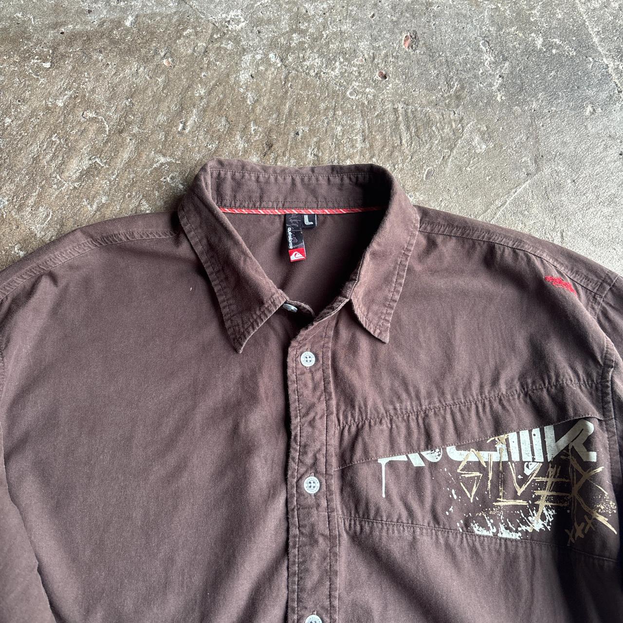 00s Brown Quiksilver shirt - L