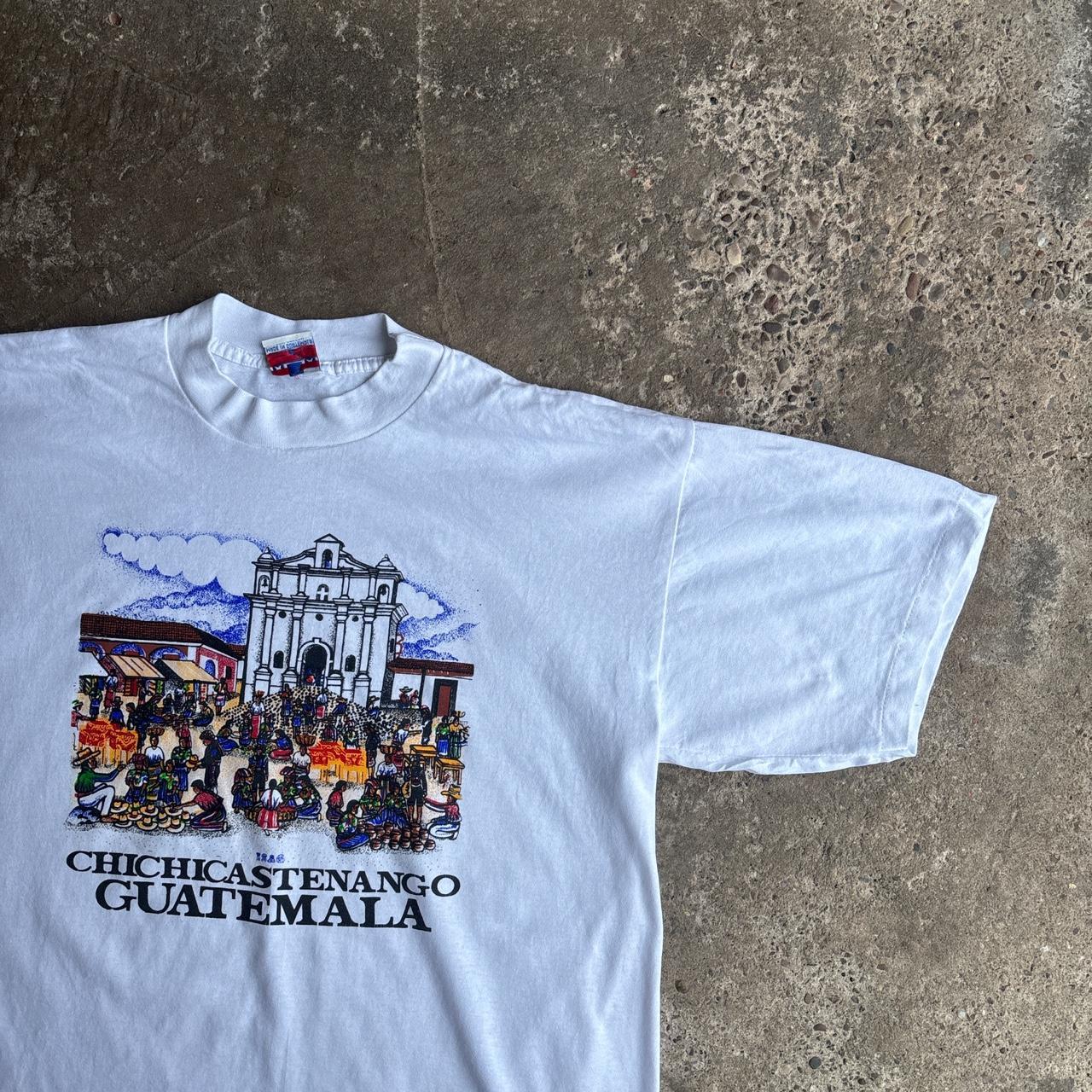 White Single Stitch Graphic Guatemala T-Shirt - XL