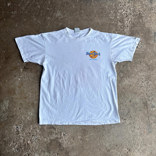 White Hard Rock Cafe New Orleans Graphic Single Stitch T-Shirt - L