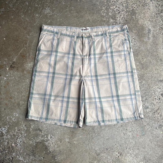 Beige Checkered Wrangler Shorts