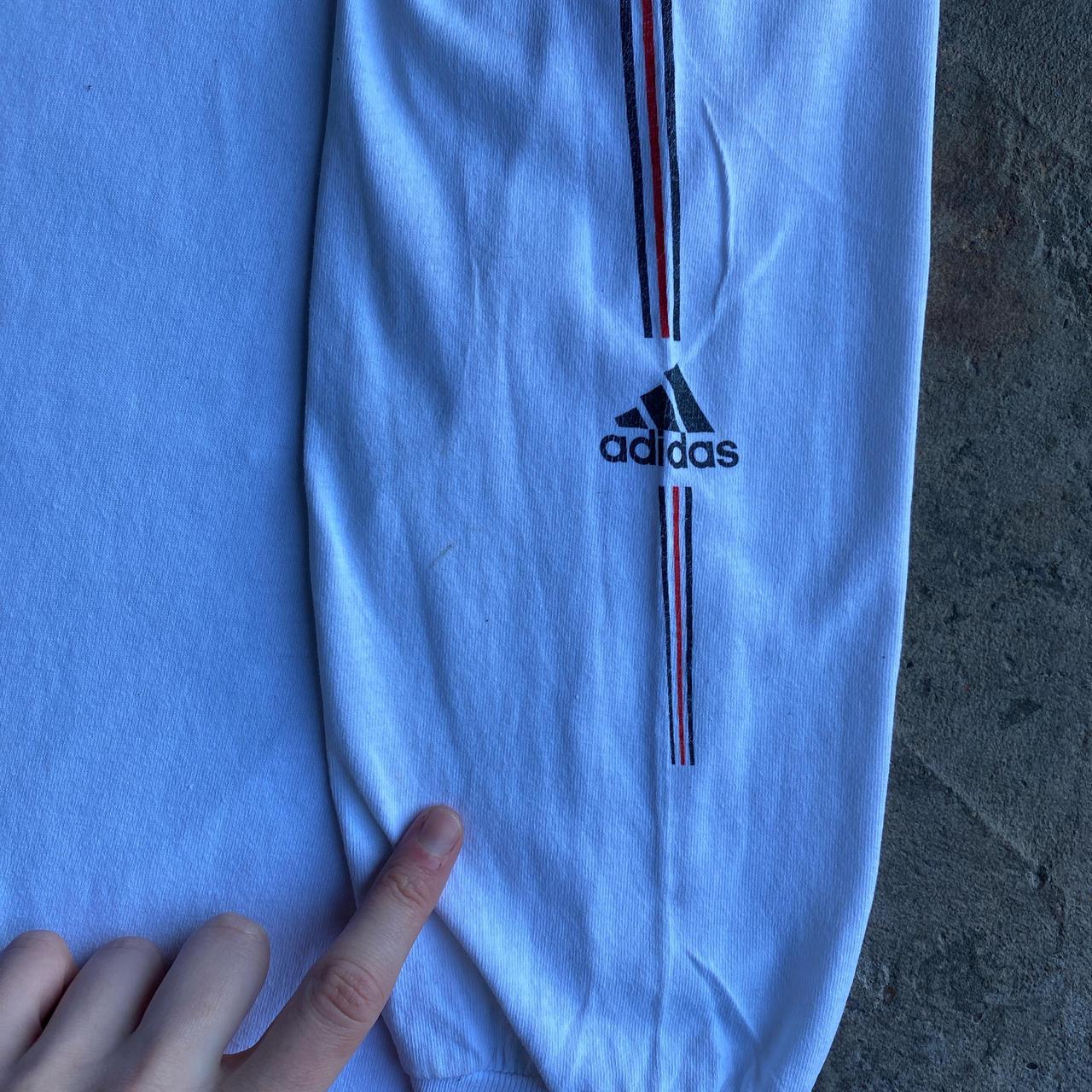 White Adidas Long-Sleeve Graphic Basketball T-Shirt - XL