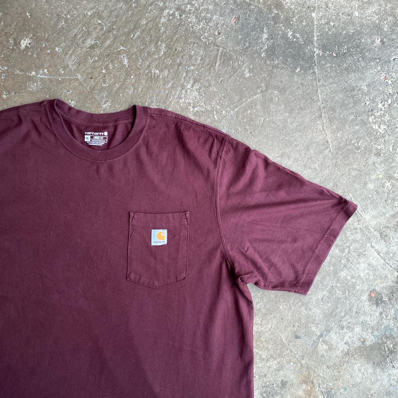 Burgundy Carhartt Pocket T-Shirt - 2XL