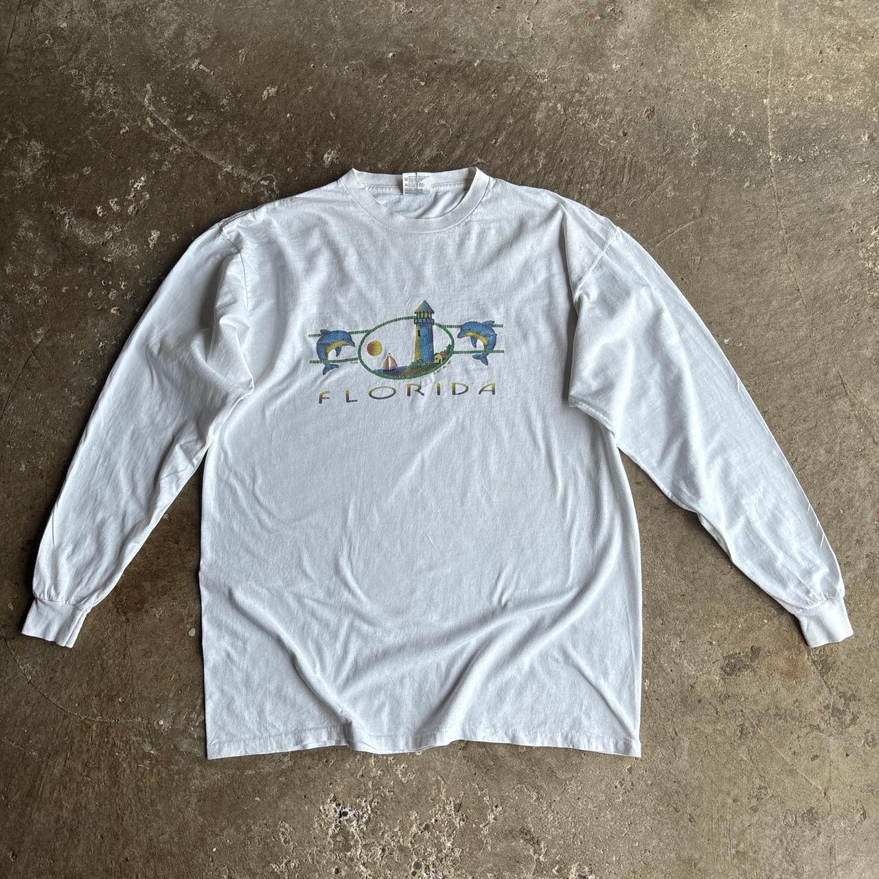 90s White Florida graphic long sleeve top