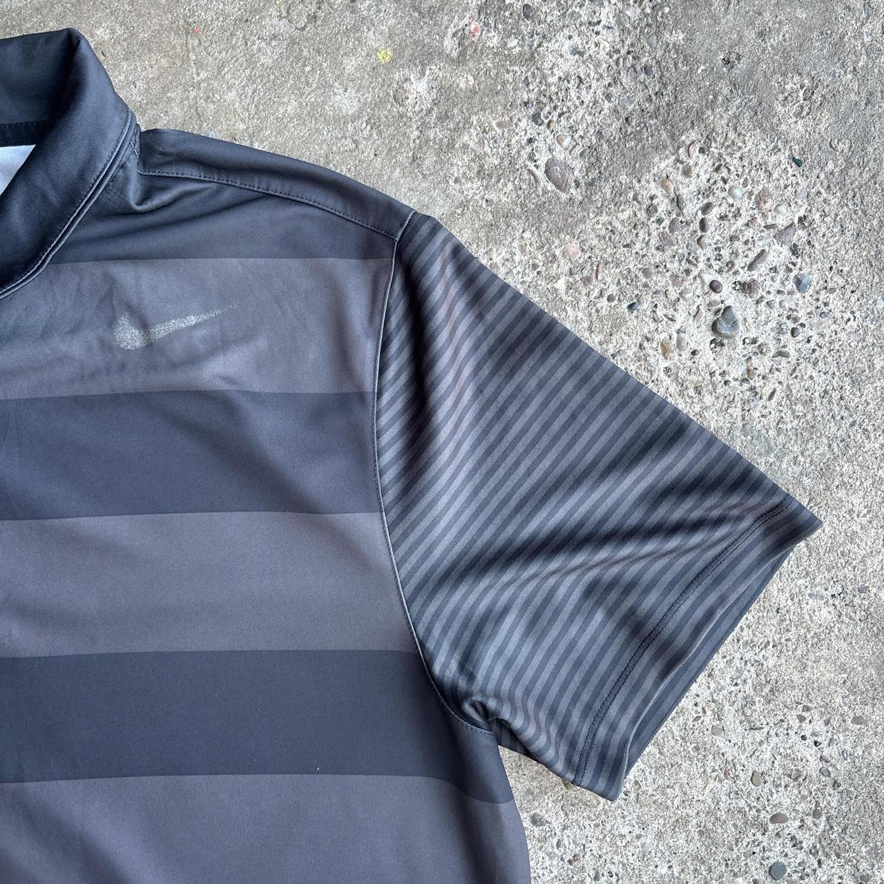 Black/Grey Nike Golf Striped Polo Shirt