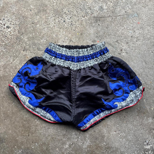 Black and blue Muay Thai shorts