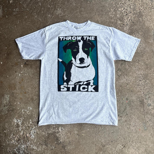 Grey ‘Throw the Stick’ Graphic T-Shirt