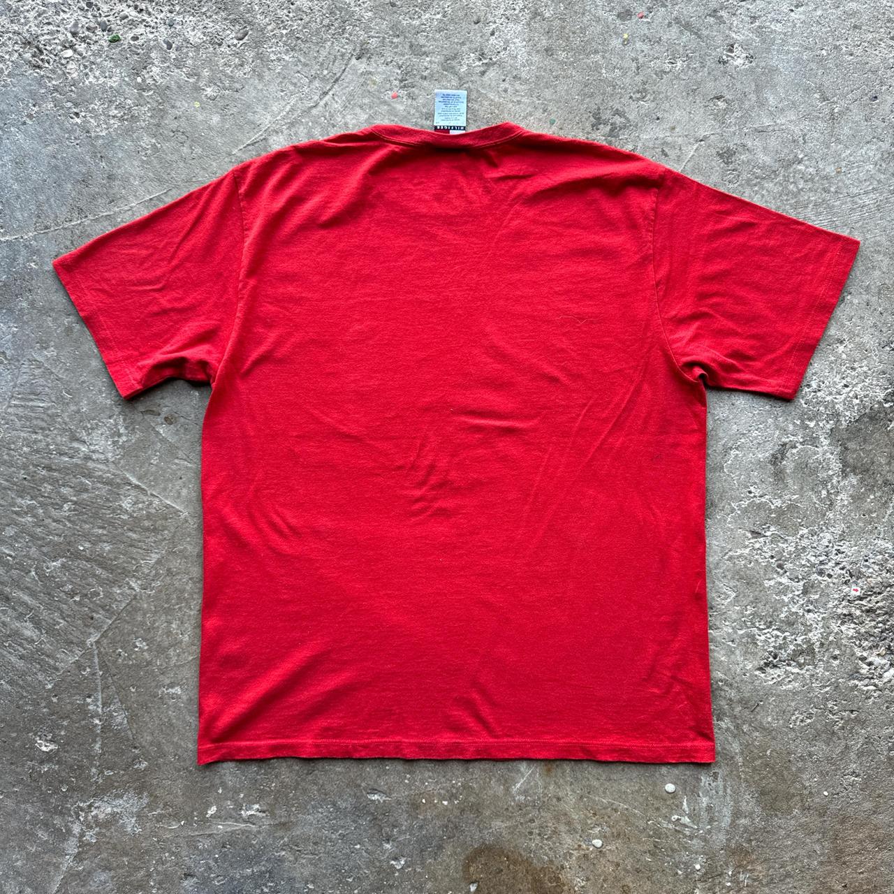 Vintage Red Tommy Hilfiger cotton t-shirt with spellout logo tee