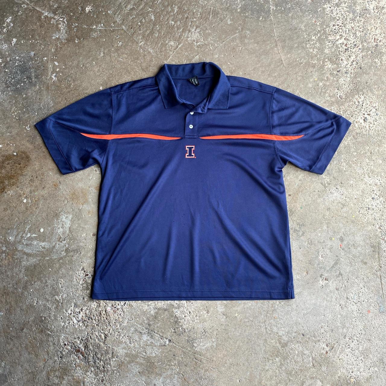 Navy & Orange Starter Illinois Polo Shirt - L