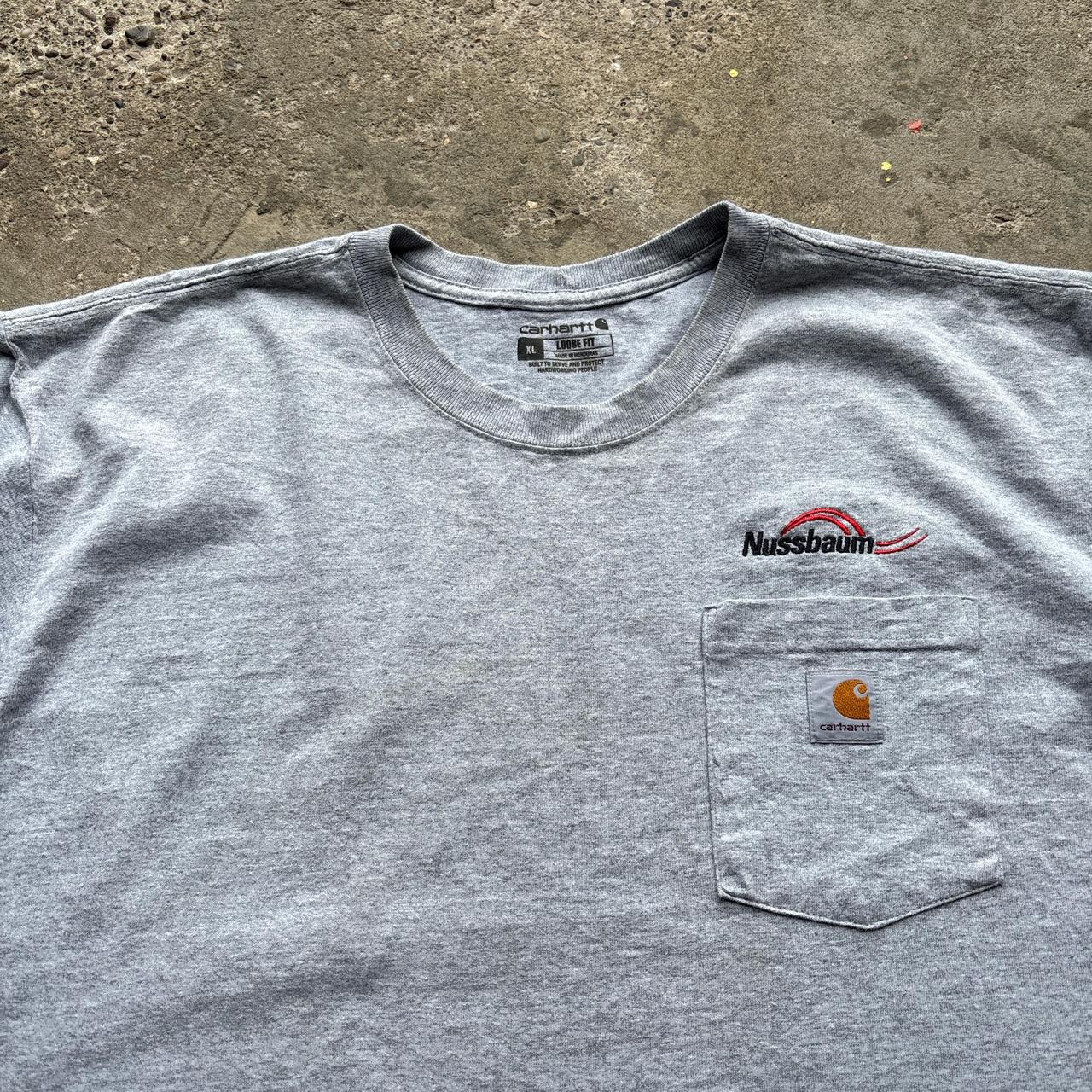 Grey Carhartt pocket tee with company logo - XL