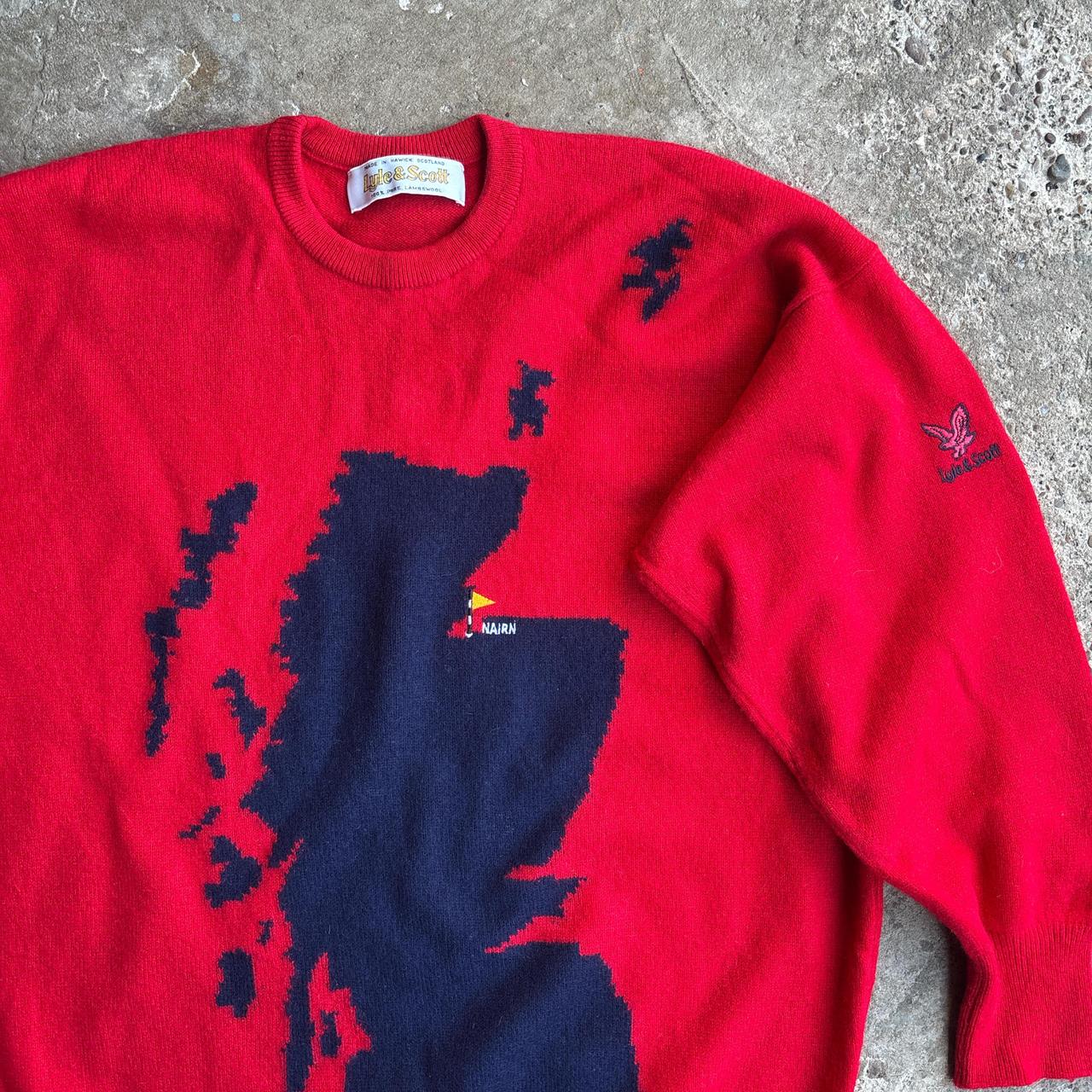 Red Vintage Lyle & Scott ‘100% Pure Lambswool’ Nairn Golf Jumper