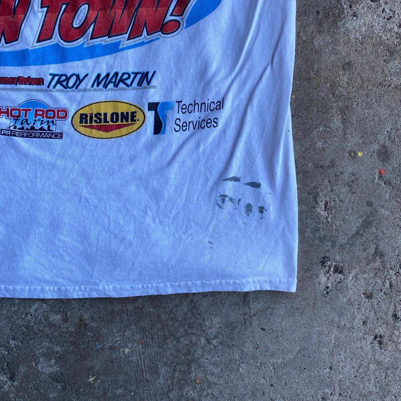 White Graphic Car Racing T-Shirt - S