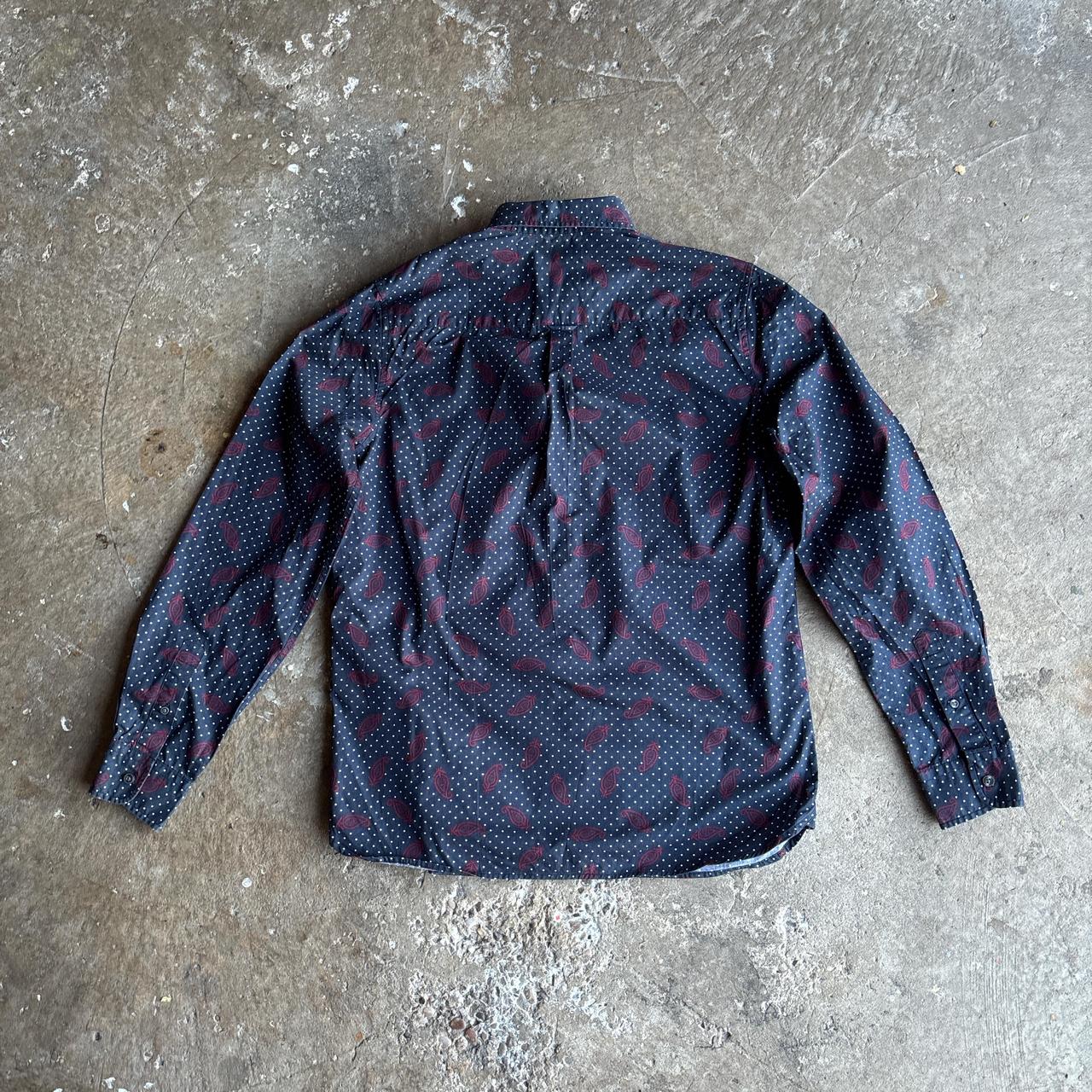 Navy Paisley Fred Perry x Drakes Long Sleeve Shirt