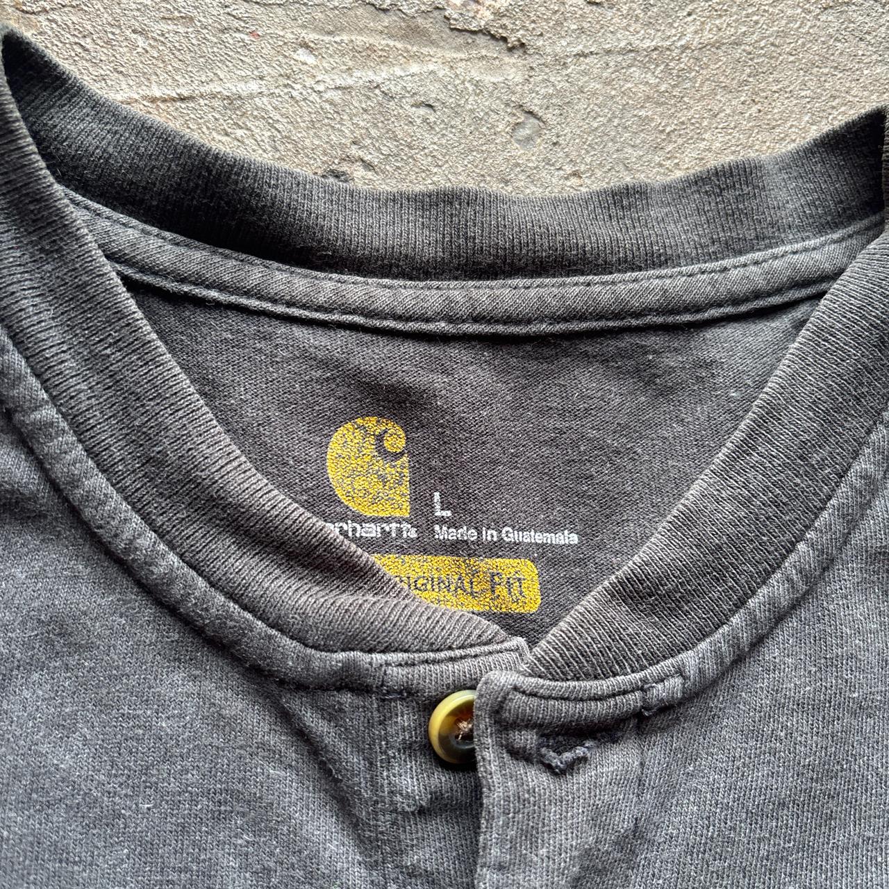 Washed Black Carhartt button-up t-shirt - L