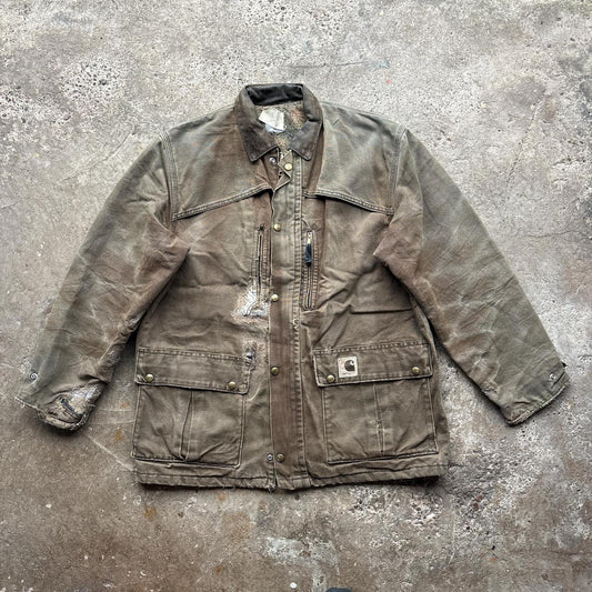 Vintage Grey Carhartt jacket with corduroy collar