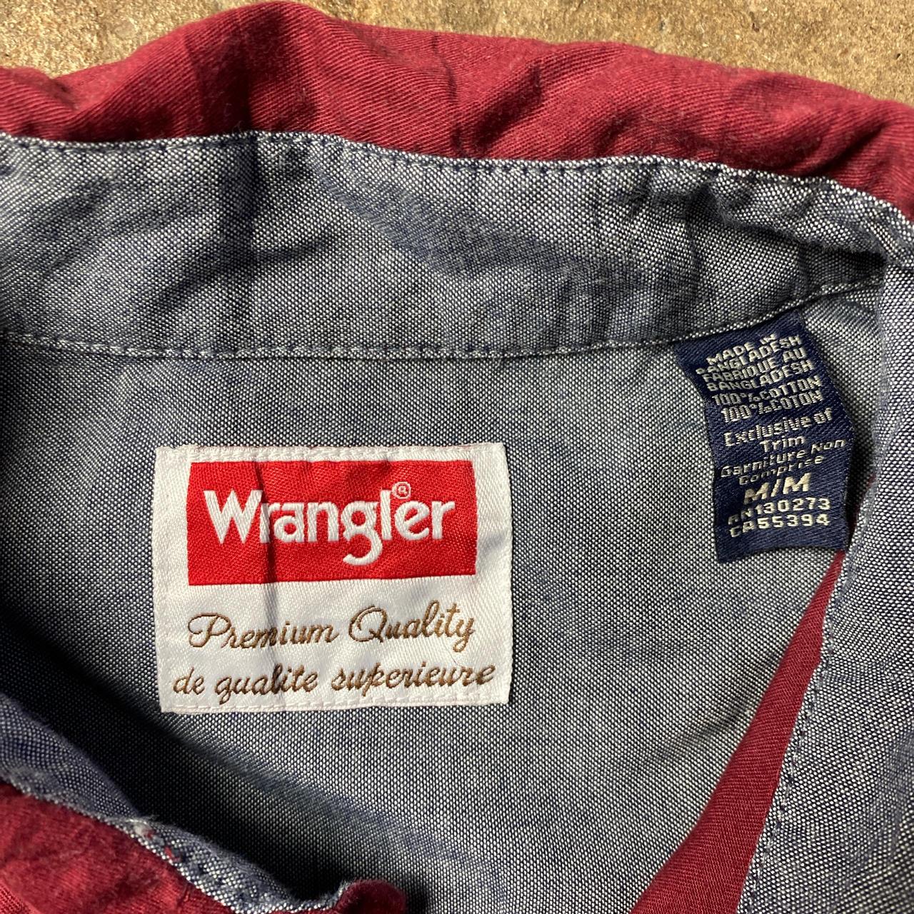 Burgundy Wrangler Short Sleeve Shirt - M