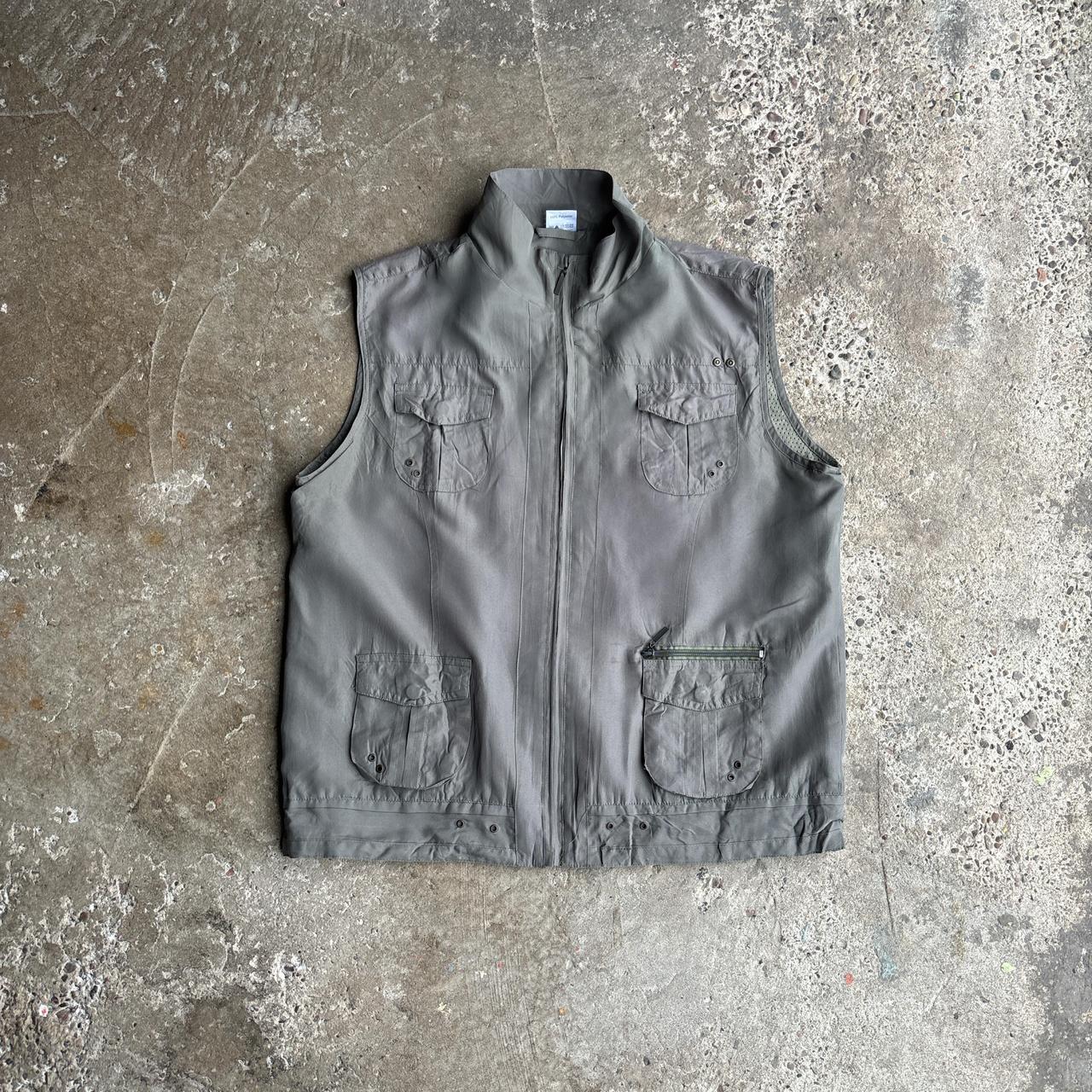 Khaki Green/Grey Utility Vest - XL
