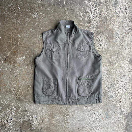 Khaki Green/Grey Utility Vest - XL