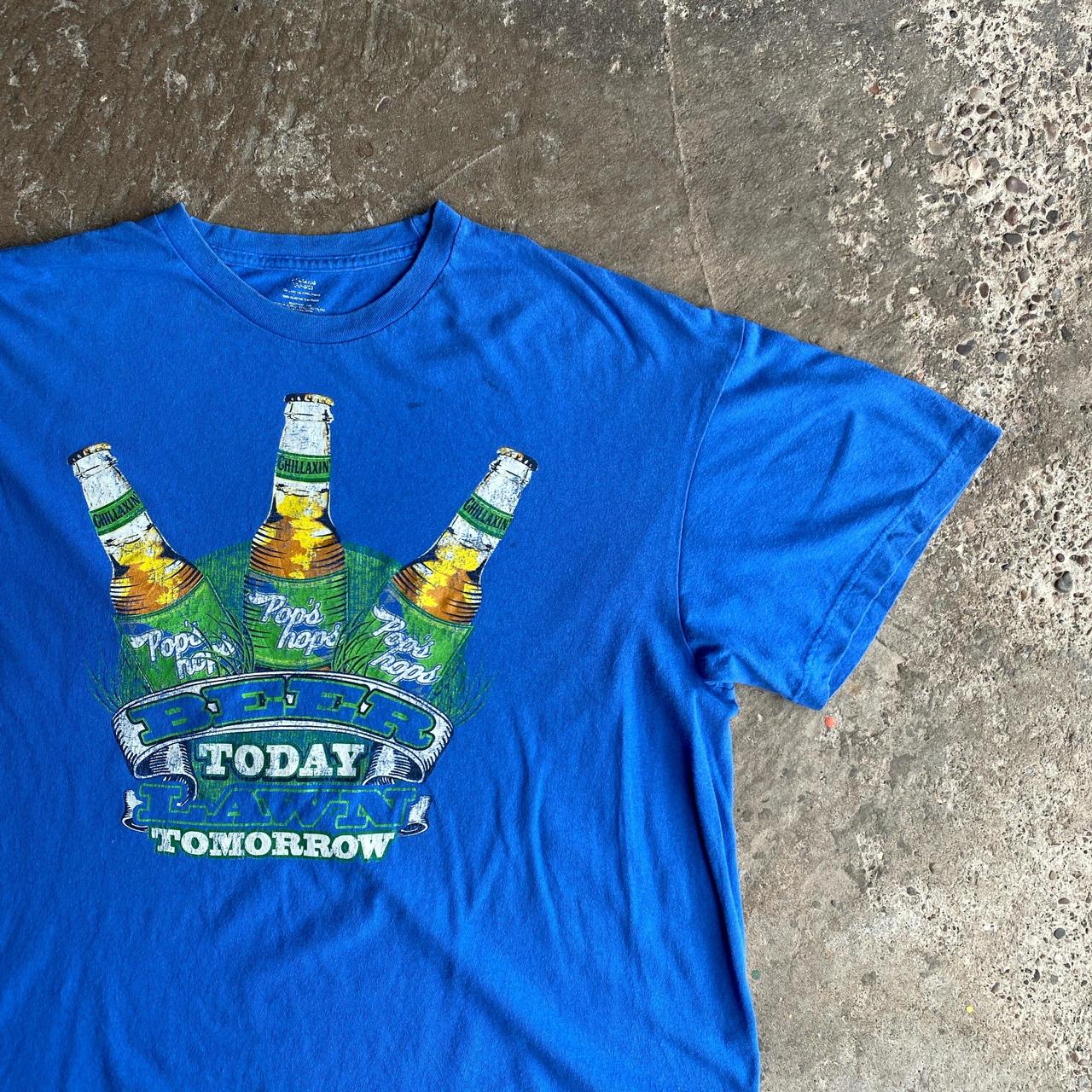 Blue Graphic Beer T-Shirt - 2XL