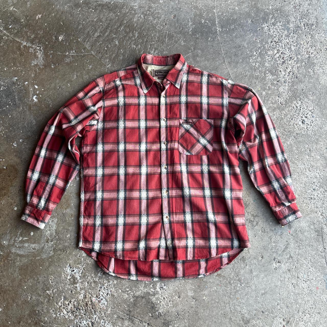 Red Checkered Marlboro Classic Long-Sleeve Shirt