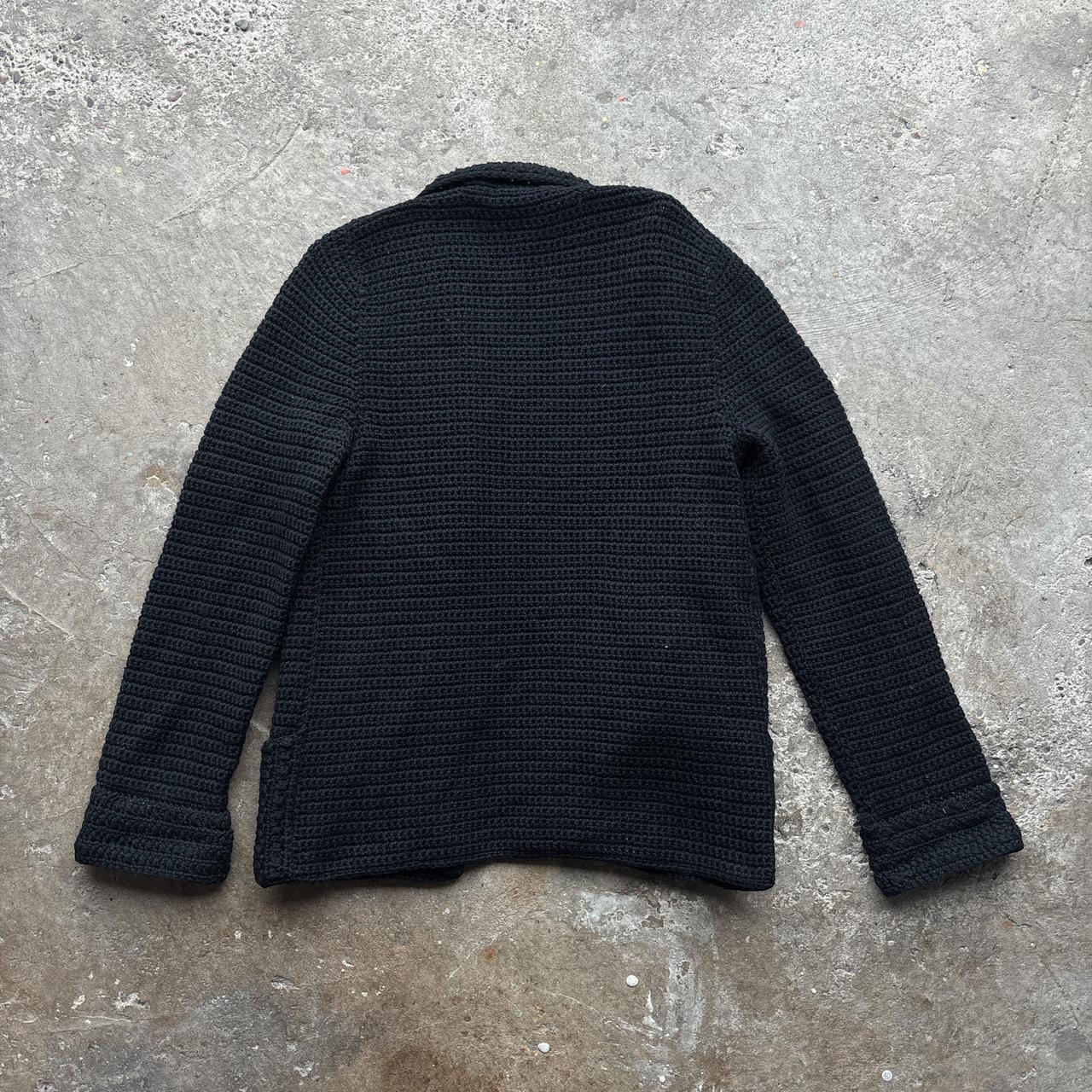 Black hand knitted wool cardigan