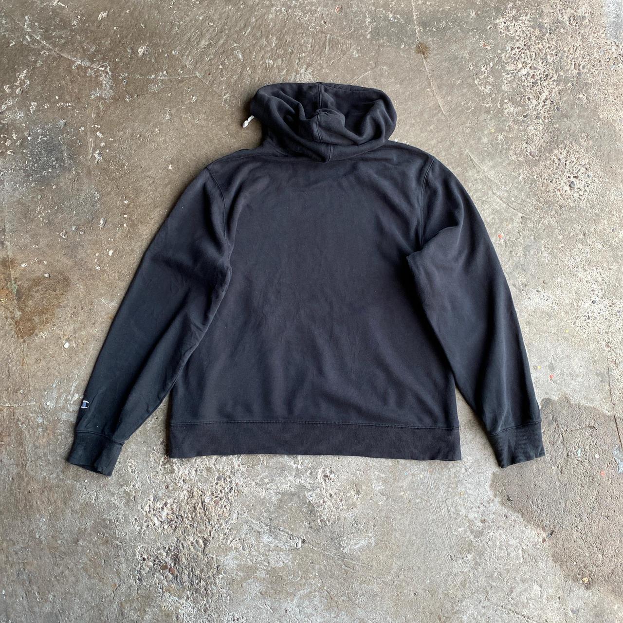 Black Champion Drawstring Hoodie - L