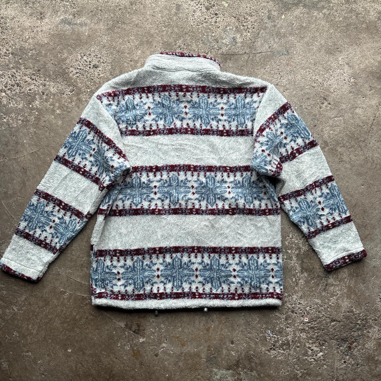 Grey crazy fleece with snowflake pattern