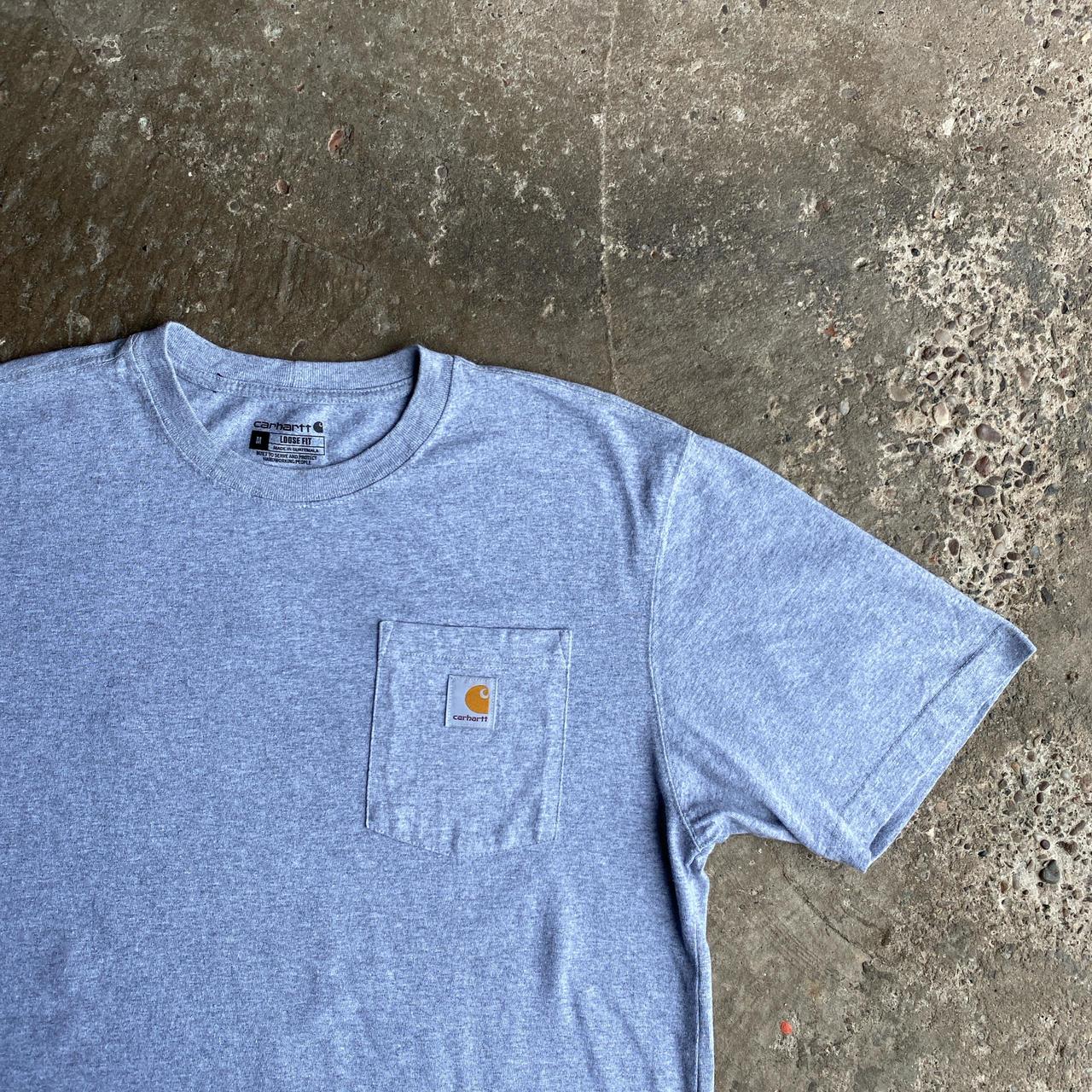 Grey Single Pocket Graphic Carhartt T-Shirt - M
