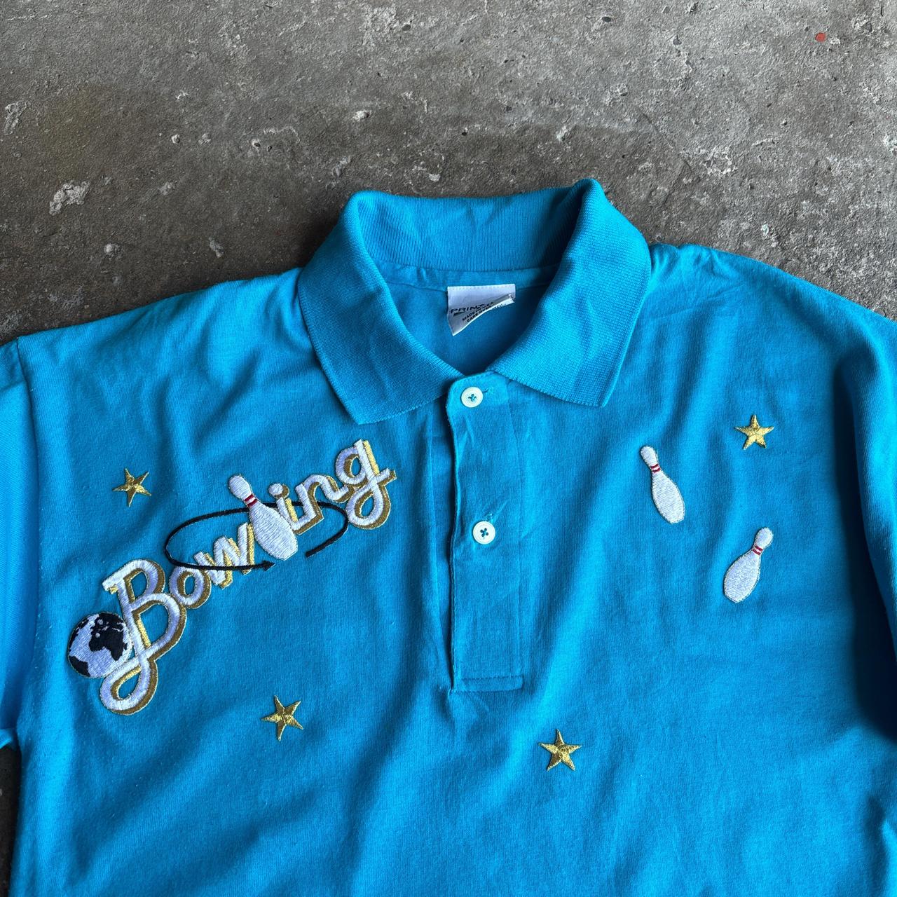 90s Blue Bowling polo shirt