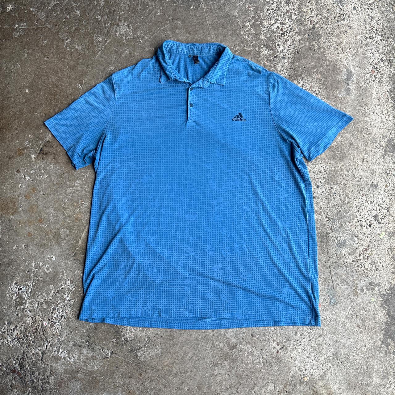 Blue Pattern Adidas Golf Polo Shirt - 2XL