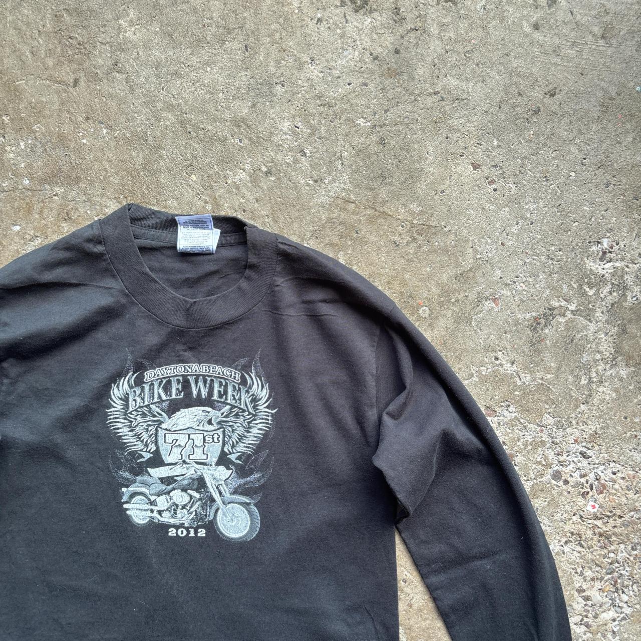 Black Long-Sleeve Daytona Beach Graphic T-Shirt