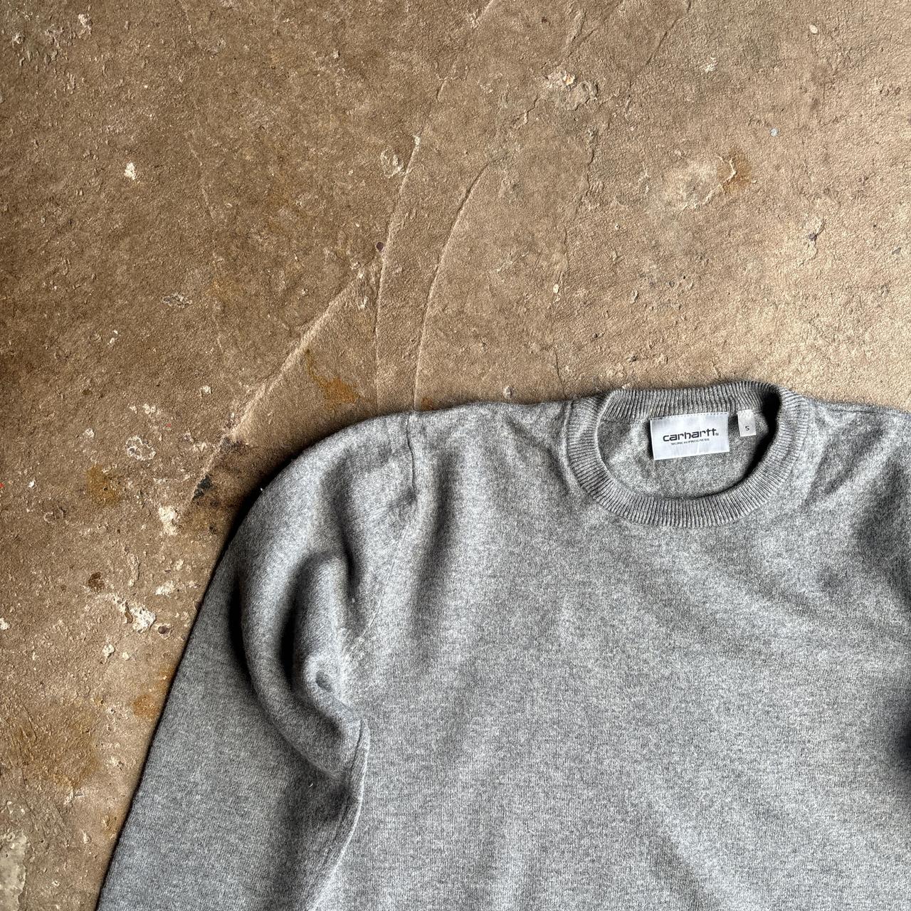 Grey Carhartt WIP Lambswool Crewneck Jumper - S