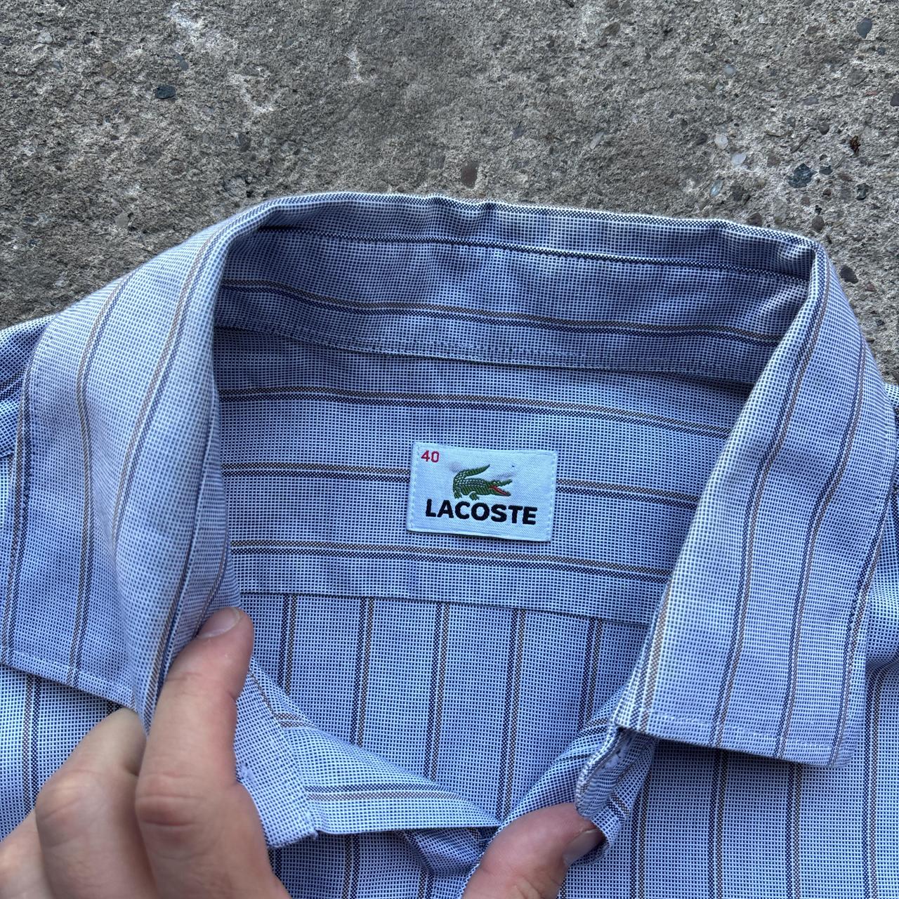 Grey Lacoste striped shirt